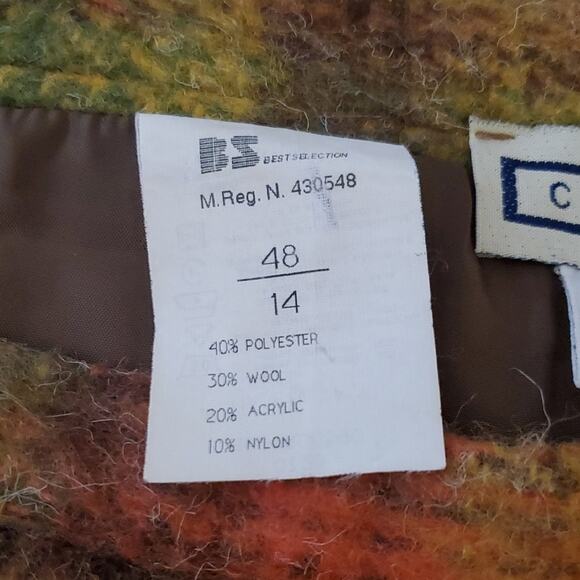 VINTAGE Caline Italian Wool Blend Skirt Sz 14 - Picture 4 of 4